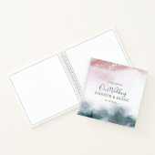 Eleganter moderner Alkohol Tinte Blush Blau Wasser Notizblock (Innenseite)