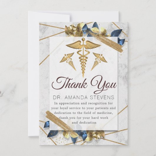 Eleganter moderner Arzt | Krankenversicherung Dank Dankeskarte (Vorderseite)