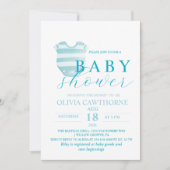 Eleganter moderner Baby-Duschjunge Einladung (Vorderseite)