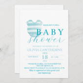 Eleganter moderner Baby-Duschjunge Einladung (Vorne/Hinten)