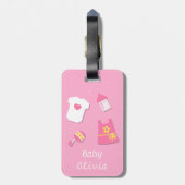 Eleganter moderner Baby-Rosa-Gepäckanhänger Gepäckanhänger (Rückseite vertikal)