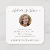 Eleganter moderner Baby Template Baby Fotograf Quadratische Visitenkarte (Rückseite)