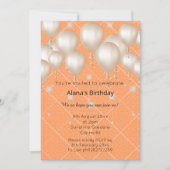 ELEGANTER MODERNER BALLOON GRID ORANGE GEBURTSTAG EINLADUNG (Vorderseite)