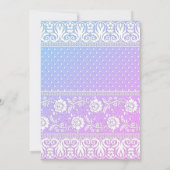 ELEGANTER MODERNER BALLOON LILA BLAUE GEBURTSTAG EINLADUNG (Rückseite)