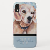 Eleganter moderner Beagle mit Monogrammname Case-Mate iPhone Hülle (Rückseite)