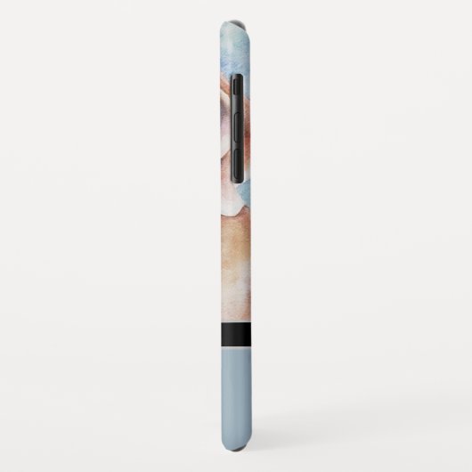 Eleganter moderner Beagle mit Monogrammname Case-Mate iPhone Hülle (Hinten/Links)