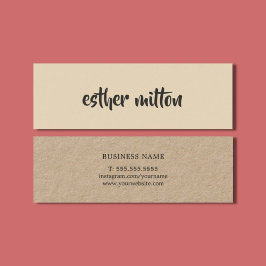 Eleganter moderner Beige Kraft Paper Consultant Mini Visitenkarte