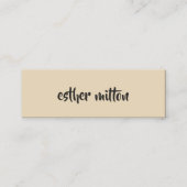 Eleganter moderner Beige Kraft Paper Consultant Mini Visitenkarte (Vorderseite)
