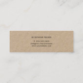 Eleganter moderner Beige Kraft Paper Consultant Mini Visitenkarte (Rückseite)