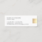 Eleganter moderner beige mini visitenkarte (Rückseite)