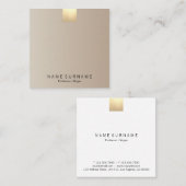 Eleganter moderner beige quadratische visitenkarte (Vorne/Hinten)
