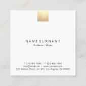 Eleganter moderner beige quadratische visitenkarte (Rückseite)