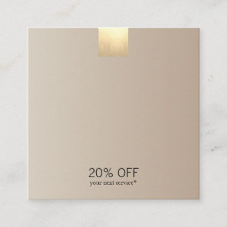 Eleganter moderner beige quadratische visitenkarte