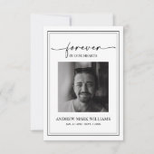 Eleganter moderner Beileid-Speicher dank Karte (Vorderseite)