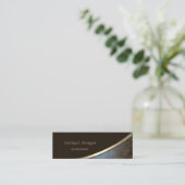 Eleganter moderner Beruflich, Gold, Lederlook Mini Visitenkarte (Stehend Vorderseite)