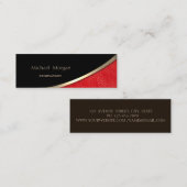 Eleganter, moderner Beruflich-, Gold-, Rot-Leder-L Mini Visitenkarte (Vorne/Hinten)