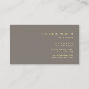 Eleganter moderner Beruflich Template Gold Schrift Visitenkarte