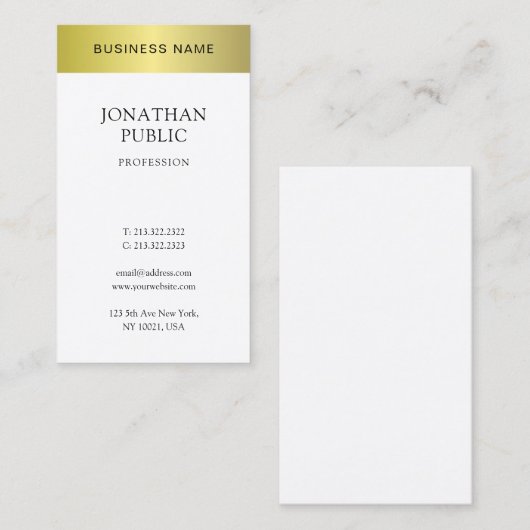 Eleganter moderner beruflicher Entwurfs-sauberes Visitenkarte (Vorne/Hinten)