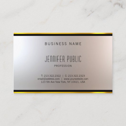 Eleganter Moderner Beruflicher Glamour Einzigartig Visitenkarte (Rückseite)