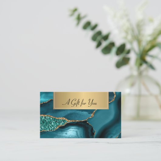 Eleganter moderner, Beruflicher Marmor Smaragdgrün Rabattkarte (Stehend Vorderseite)