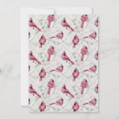Eleganter moderner Bird Christmas Kardinal Baby Sh Einladung (Rückseite)