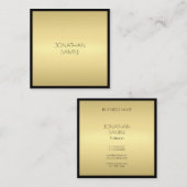 Eleganter, moderner Black Gold Anspruchsvoller Gla Quadratische Visitenkarte (Vorne/Hinten)