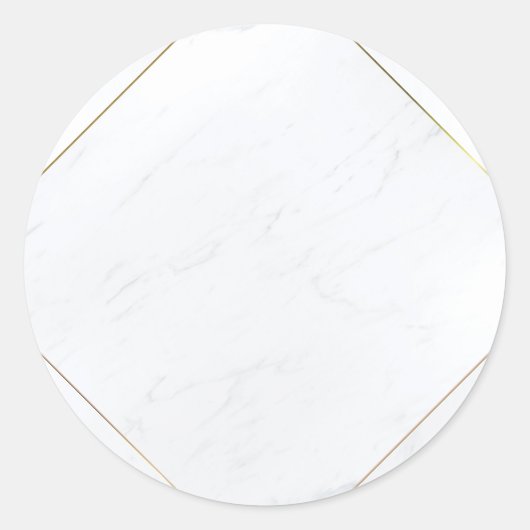 Eleganter moderner Blank Template Marble Gold Fram Runder Aufkleber (Vorderseite)