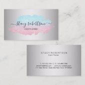 Eleganter moderner Blau- u. RosengoldGlitterplaner Visitenkarte (Vorne/Hinten)