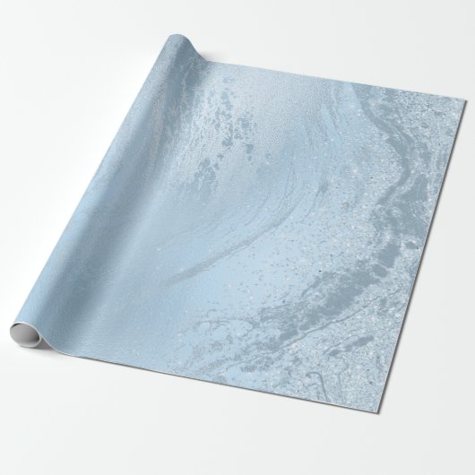 Eleganter, moderner, blauer Glitzer Geschenkpapier (Ungerollt)