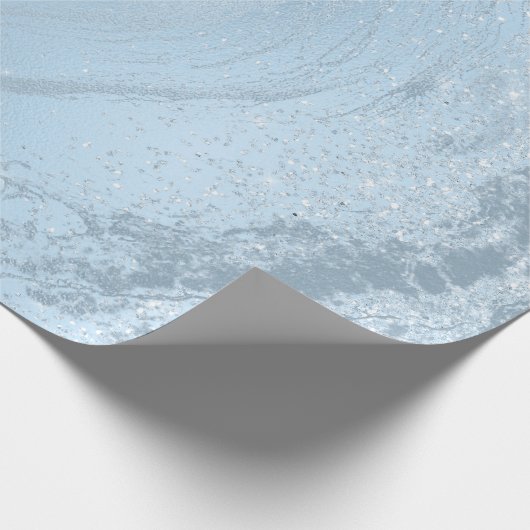 Eleganter, moderner, blauer Glitzer Geschenkpapier (Ecke)