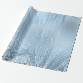 Eleganter, moderner, blauer Glitzer-Marmor Geschenkpapier