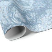 Eleganter, moderner, blauer Glitzer-Marmor Geschenkpapier (Rolleneckpunkt)