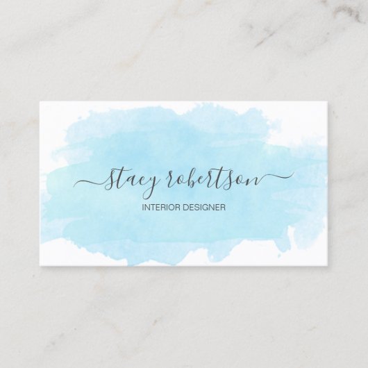 Eleganter moderner, blauer Innenarchitekt Visitenkarte (Vorderseite)