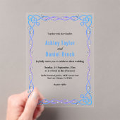 Eleganter, moderner blauer Rahmen Hochzeit Acryleinladungen (Insitu (Handheld))