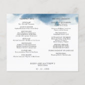 Eleganter, moderner Blue Wedding Timeline und Prog (Rückseite)