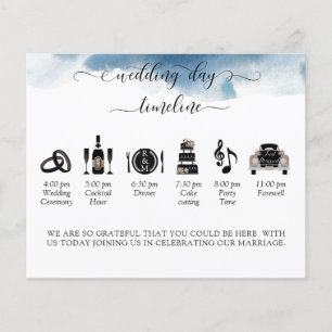 Eleganter, moderner Blue Wedding Timeline und Prog