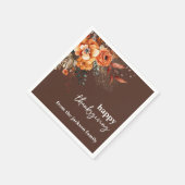 Eleganter moderner blühender Erntedank braun Serviette (Ecke)