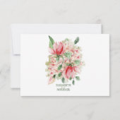 Eleganter moderner Blumenchic Wedding RSVP (Rückseite)
