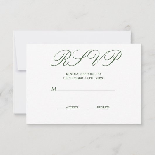 Eleganter moderner Blumenchic Wedding RSVP Karte (Vorderseite)