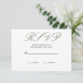 Eleganter moderner Blumenchic Wedding RSVP Karte (Stehend Vorderseite)