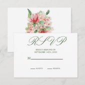 Eleganter moderner Blumenchic Wedding RSVP Karte (Vorne/Hinten)