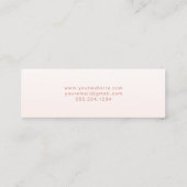 Eleganter moderner Blush PInk Minimalistisch Mini Visitenkarte (Rückseite)