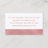 Eleganter moderner Blush Shimmer Girly Chic Stilvo Visitenkarte (Rückseite)