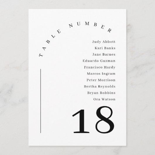 Eleganter moderner Bogen-Hochzeitstabelle Einladung (Vorderseite)