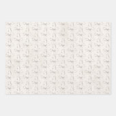 Eleganter, moderner Boho Minimal Textur & Bows Url Geschenkpapier Set (Vorderseite)