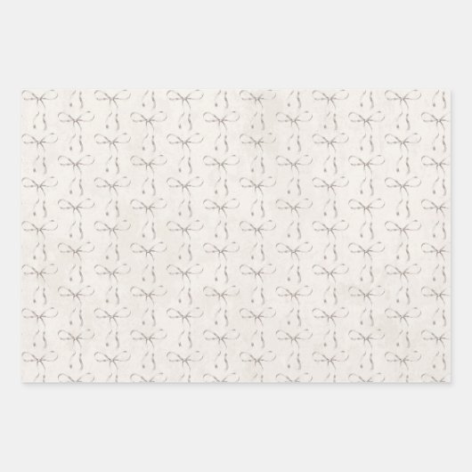 Eleganter, moderner Boho Minimal Textur & Bows Url Geschenkpapier Set (Vorderseite)