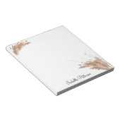 Eleganter moderner Boho Pampas Grass Foliage Glitz Notizblock (angewinkelt)