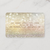 Eleganter moderner Bokeh, Gold Stripe Lotus Visitenkarte (Rückseite)