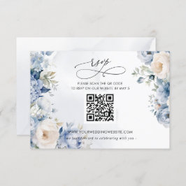 Eleganter moderner botanischer Dusty Blue Floral Q RSVP Karte