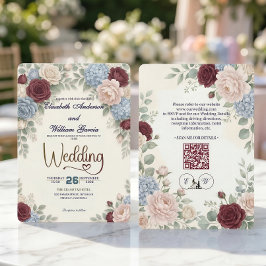 Eleganter moderner botanischer QR-Code für alles i Einladung